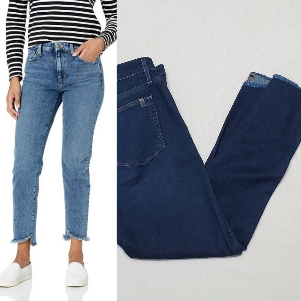 Joe's Jeans Coraline Women's Blue Smith High Rose Straight Raw Cut Ankle Jeans